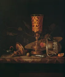Still Life with Silver Goblets and Time Piece